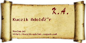 Kuczik Adolár névjegykártya